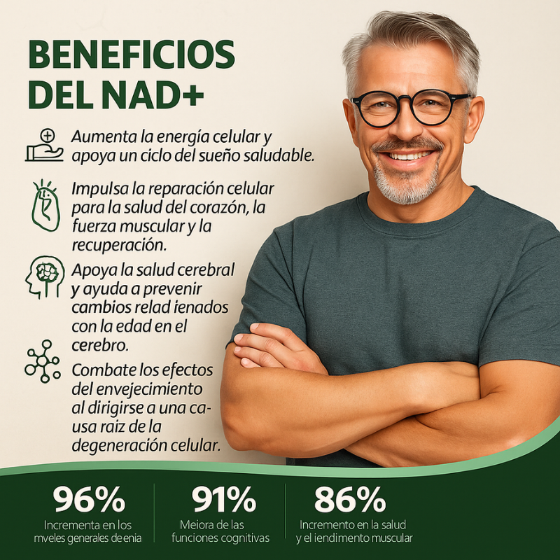 NAD+ 900 mg – Suplemento Antienvejecimiento con Nicotinamide Riboside